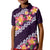 Purple Polynesia Kid Polo Shirt Plumeria With Hibiscus Pattern Tropical Vibes