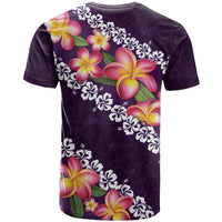 Purple Polynesia T Shirt Plumeria With Hibiscus Pattern Tropical Vibes