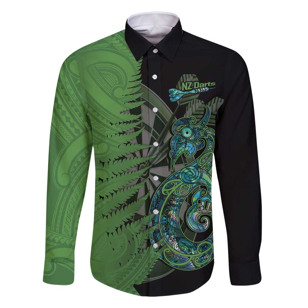 Personalised New Zealand Darts Family Matching Summer Maxi Dress and Hawaiian Shirt Aotearoa Maori Fern Mix Manaia Tattoo