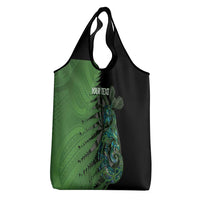 Personalised New Zealand Darts Grocery Bag Aotearoa Maori Fern Mix Manaia Tattoo