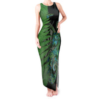 Personalised New Zealand Darts Tank Maxi Dress Aotearoa Maori Fern Mix Manaia Tattoo