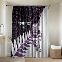 New Zealand Silver Fern Rugby Custom Bathroom Set Go All Black Purple Maori Paua Shell - Polynesian Pride