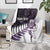 New Zealand Silver Fern Rugby Custom Blanket Go All Black Purple Maori Paua Shell - Polynesian Pride