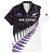 New Zealand Silver Fern Rugby Custom Family Matching Off The Shoulder Long Sleeve Dress and Hawaiian Shirt Go All Black Purple Maori Paua Shell - Polynesian Pride