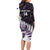 New Zealand Silver Fern Rugby Custom Long Sleeve Bodycon Dress Go All Black Purple Maori Paua Shell - Polynesian Pride