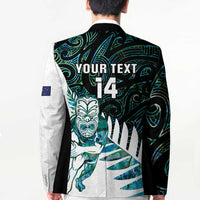 New Zealand Silver Fern Rugby Custom Blazer Go All Black Turquoise Maori Paua Shell - Polynesian Pride