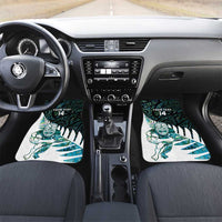 New Zealand Silver Fern Rugby Custom Car Mats Go All Black Turquoise Maori Paua Shell - Polynesian Pride
