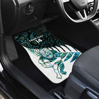 New Zealand Silver Fern Rugby Custom Car Mats Go All Black Turquoise Maori Paua Shell - Polynesian Pride