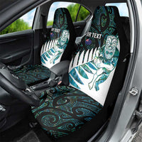 New Zealand Silver Fern Rugby Custom Car Seat Cover Go All Black Turquoise Maori Paua Shell - Polynesian Pride