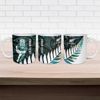 New Zealand Silver Fern Rugby Custom Ceramic Mug Go All Black Turquoise Maori Paua Shell - Polynesian Pride