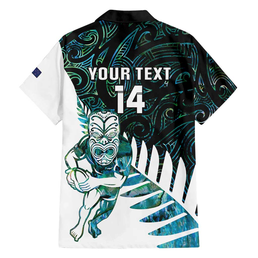 New Zealand Silver Fern Rugby Custom Family Matching Long Sleeve Bodycon Dress and Hawaiian Shirt Go All Black Turquoise Maori Paua Shell - Polynesian Pride