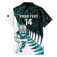 New Zealand Silver Fern Rugby Custom Family Matching Long Sleeve Bodycon Dress and Hawaiian Shirt Go All Black Turquoise Maori Paua Shell - Polynesian Pride