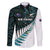 New Zealand Silver Fern Rugby Custom Family Matching Puletasi and Hawaiian Shirt Go All Black Turquoise Maori Paua Shell - Polynesian Pride