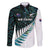 New Zealand Silver Fern Rugby Custom Family Matching Summer Maxi Dress and Hawaiian Shirt Go All Black Turquoise Maori Paua Shell - Polynesian Pride