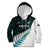 New Zealand Silver Fern Rugby Custom Kid Hoodie Go All Black Turquoise Maori Paua Shell - Polynesian Pride