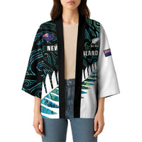 New Zealand Silver Fern Rugby Custom Kimono Go All Black Turquoise Maori Paua Shell - Polynesian Pride