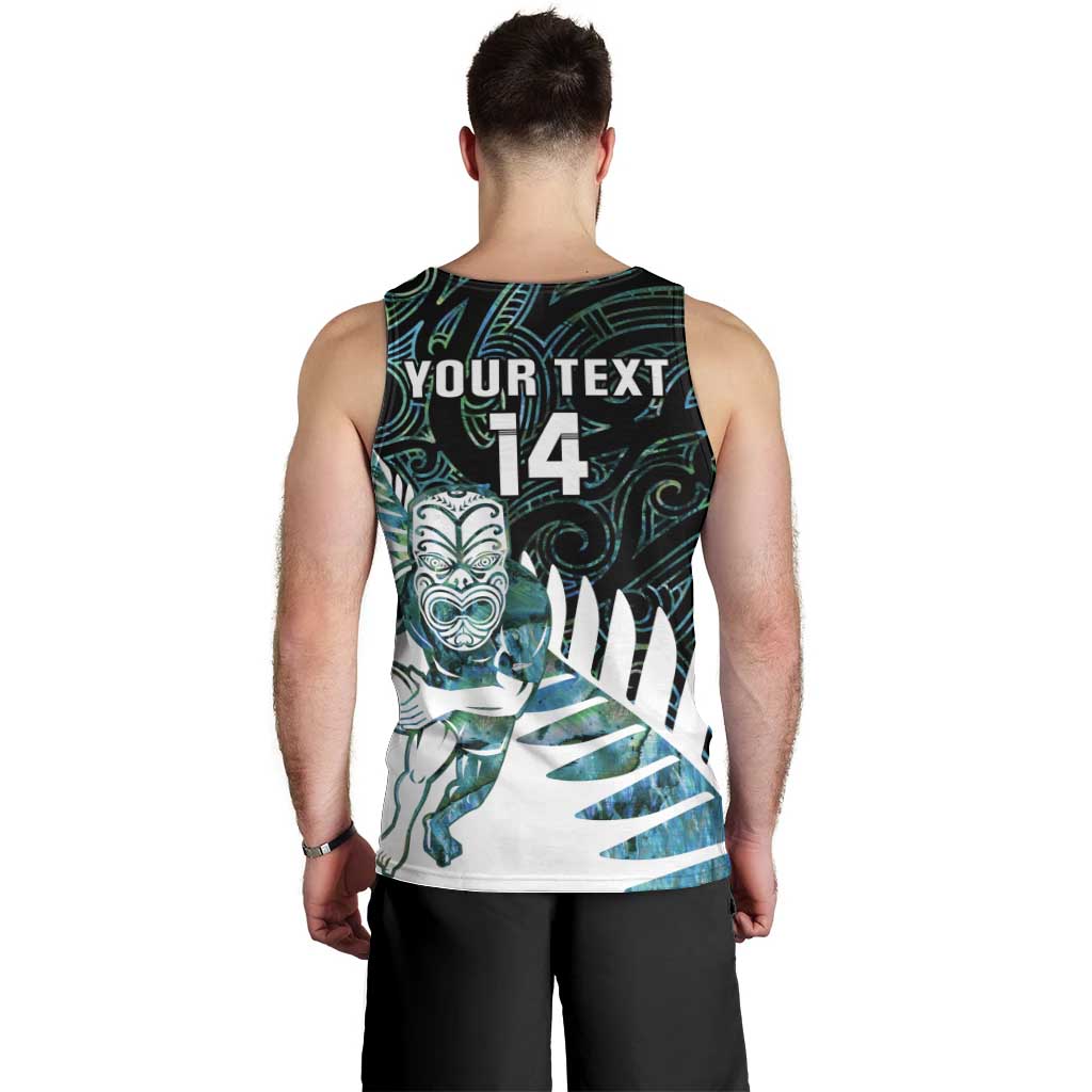 New Zealand Silver Fern Rugby Custom Men Tank Top Go All Black Turquoise Maori Paua Shell - Polynesian Pride