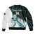 New Zealand Silver Fern Rugby Custom Sleeve Zip Bomber Jacket Go All Black Turquoise Maori Paua Shell - Polynesian Pride