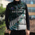 New Zealand Silver Fern Rugby Custom Sleeveless Puffer Jacket Go All Black Turquoise Maori Paua Shell - Polynesian Pride