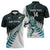 New Zealand Silver Fern Rugby Custom Zipper Polo Shirt Go All Black Turquoise Maori Paua Shell - Polynesian Pride