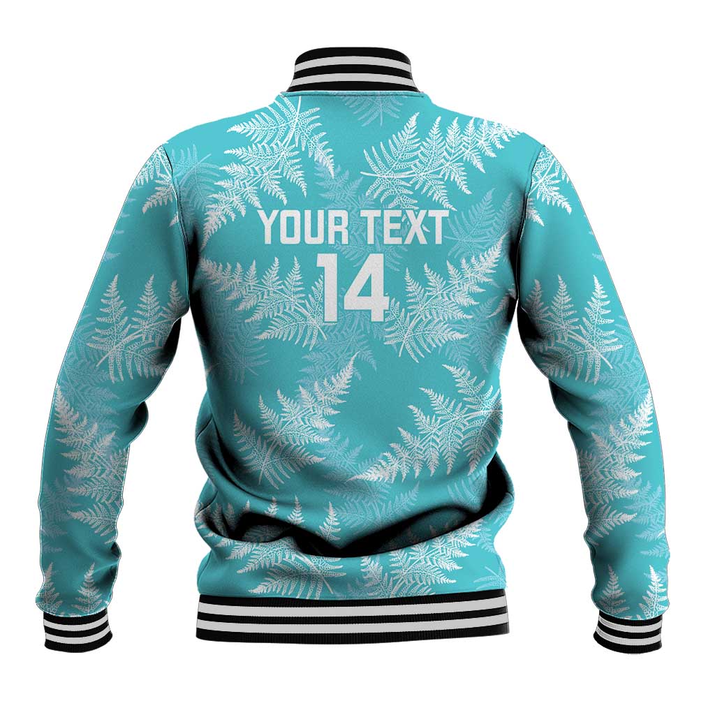 New Zealand Silver Fern Rugby Custom Baseball Jacket Go Aotearoa Champions Turquoise Version - Polynesian Pride