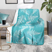 New Zealand Silver Fern Rugby Custom Blanket Go Aotearoa Champions Turquoise Version - Polynesian Pride