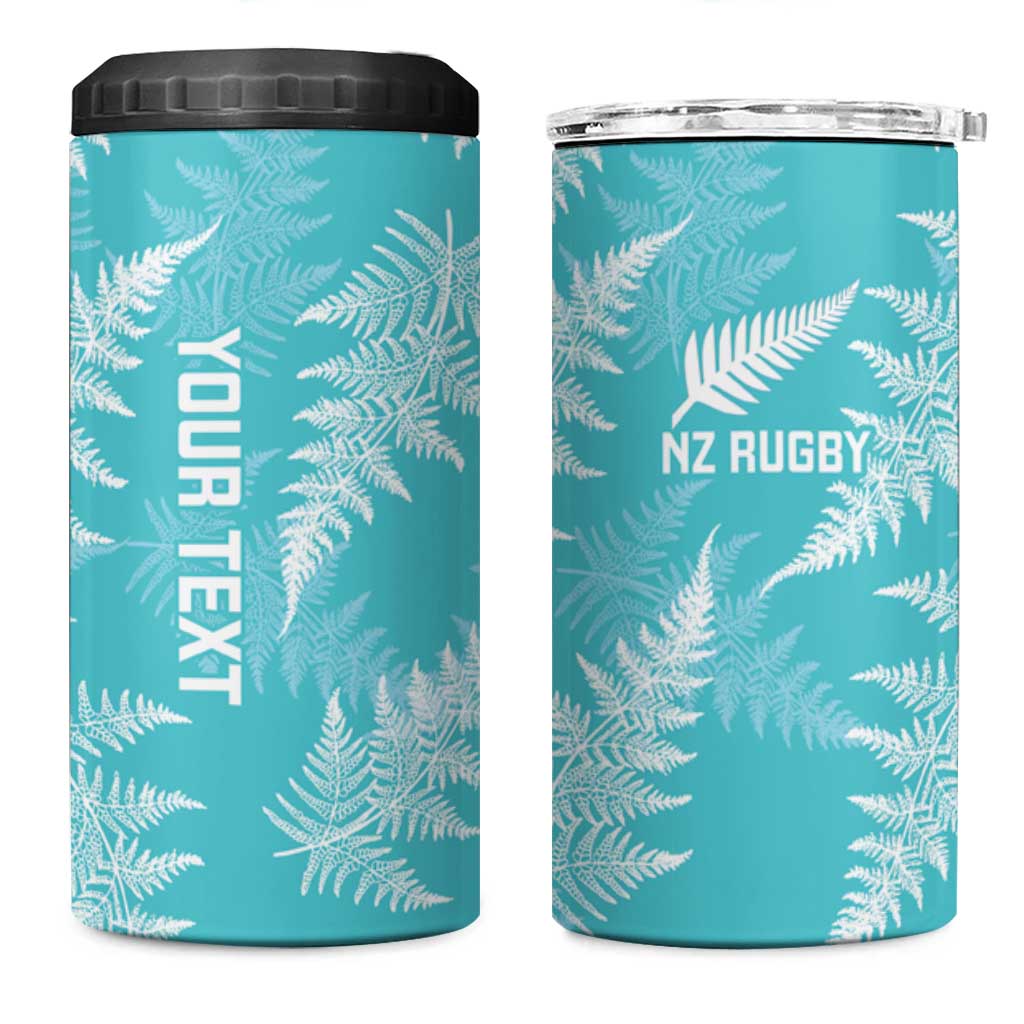 New Zealand Silver Fern Rugby Custom 4 in 1 Can Cooler Tumbler Go Aotearoa Champions Turquoise Version LT14 One Size: 16 oz Turquoise - Polynesian Pride
