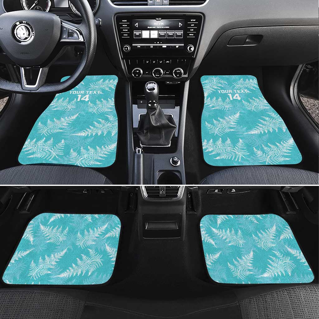 New Zealand Silver Fern Rugby Custom Car Mats Go Aotearoa Champions Turquoise Version - Polynesian Pride