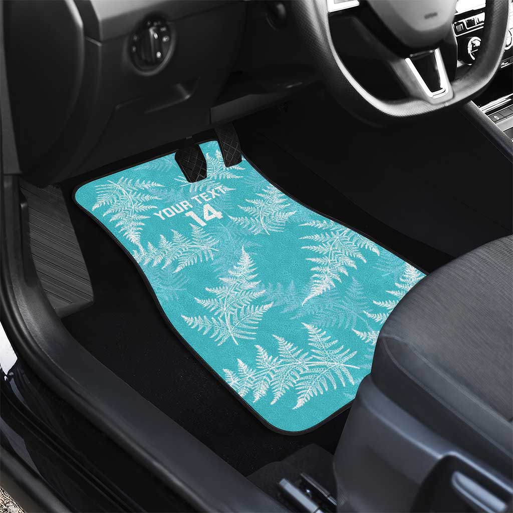 New Zealand Silver Fern Rugby Custom Car Mats Go Aotearoa Champions Turquoise Version - Polynesian Pride