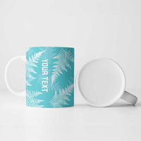 New Zealand Silver Fern Rugby Custom Ceramic Mug Go Aotearoa Champions Turquoise Version - Polynesian Pride