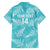 New Zealand Silver Fern Rugby Custom Family Matching Off The Shoulder Long Sleeve Dress and Hawaiian Shirt Go Aotearoa Champions Turquoise Version - Polynesian Pride
