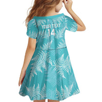 New Zealand Silver Fern Rugby Custom Family Matching Summer Maxi Dress and Hawaiian Shirt Go Aotearoa Champions Turquoise Version - Polynesian Pride
