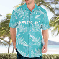 New Zealand Silver Fern Rugby Custom Hawaiian Shirt Go Aotearoa Champions Turquoise Version - Polynesian Pride