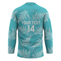 New Zealand Silver Fern Rugby Custom Hockey Jersey Go Aotearoa Champions Turquoise Version - Polynesian Pride