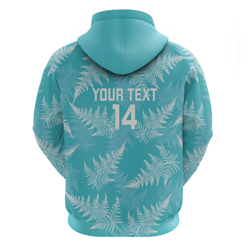 New Zealand Silver Fern Rugby Custom Hoodie Go Aotearoa Champions Turquoise Version - Polynesian Pride