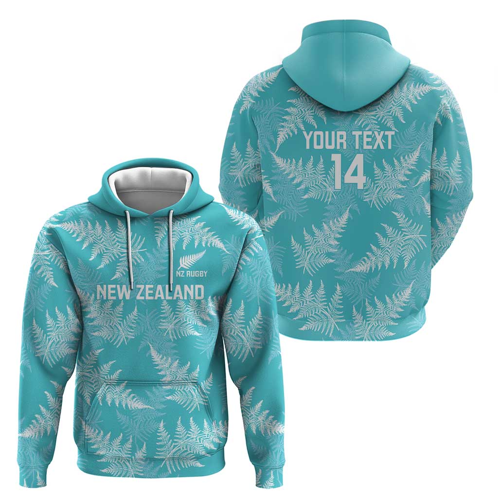 New Zealand Silver Fern Rugby Custom Hoodie Go Aotearoa Champions Turquoise Version - Polynesian Pride