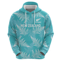 New Zealand Silver Fern Rugby Custom Hoodie Go Aotearoa Champions Turquoise Version - Polynesian Pride