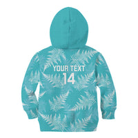 New Zealand Silver Fern Rugby Custom Kid Hoodie Go Aotearoa Champions Turquoise Version - Polynesian Pride