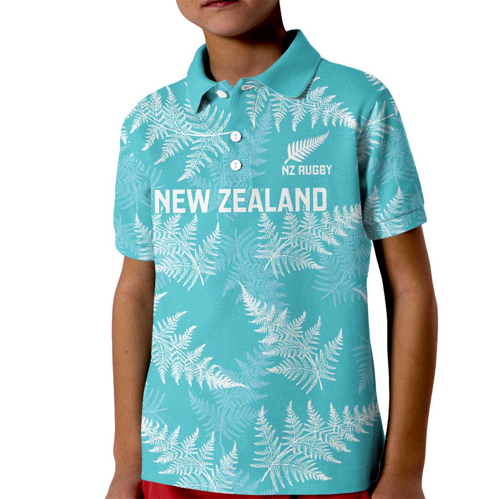New Zealand Silver Fern Rugby Custom Kid Polo Shirt Go Aotearoa Champions Turquoise Version LT14 Kid Turquoise - Polynesian Pride