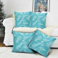 New Zealand Silver Fern Rugby Custom Pillow Cover Go Aotearoa Champions Turquoise Version - Polynesian Pride