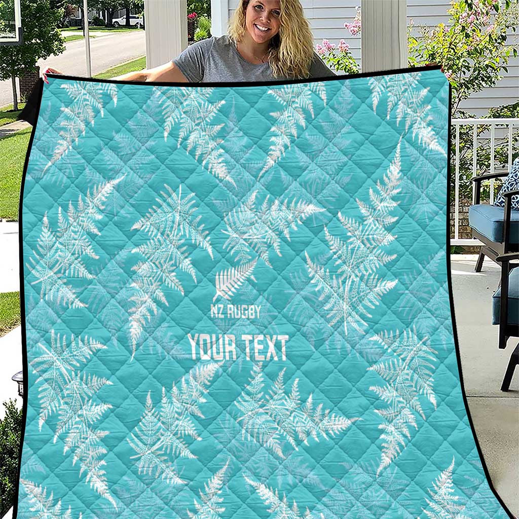 New Zealand Silver Fern Rugby Custom Quilt Go Aotearoa Champions Turquoise Version LT14 Turquoise - Polynesian Pride