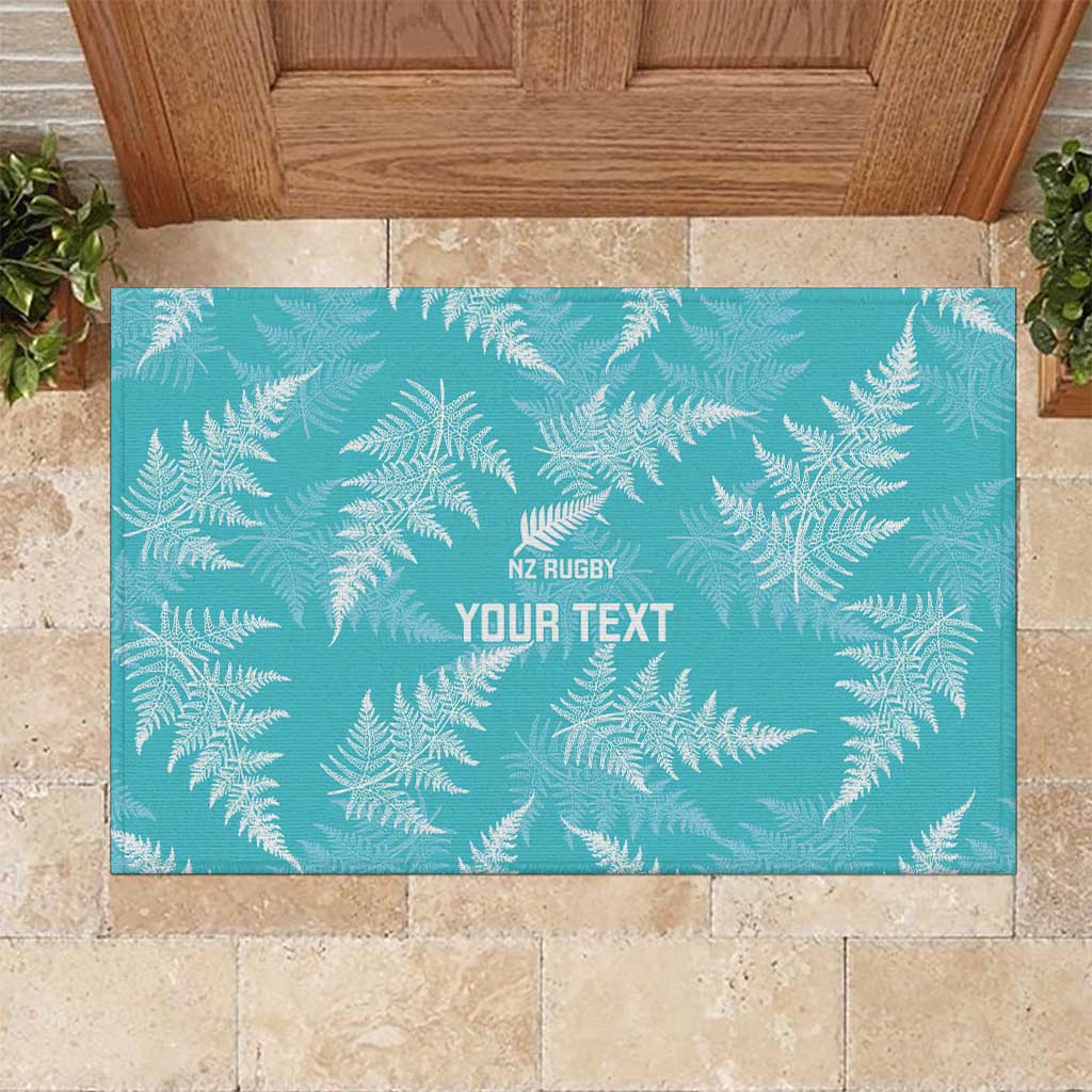 New Zealand Silver Fern Rugby Custom Rubber Doormat Go Aotearoa Champions Turquoise Version LT14 Turquoise - Polynesian Pride