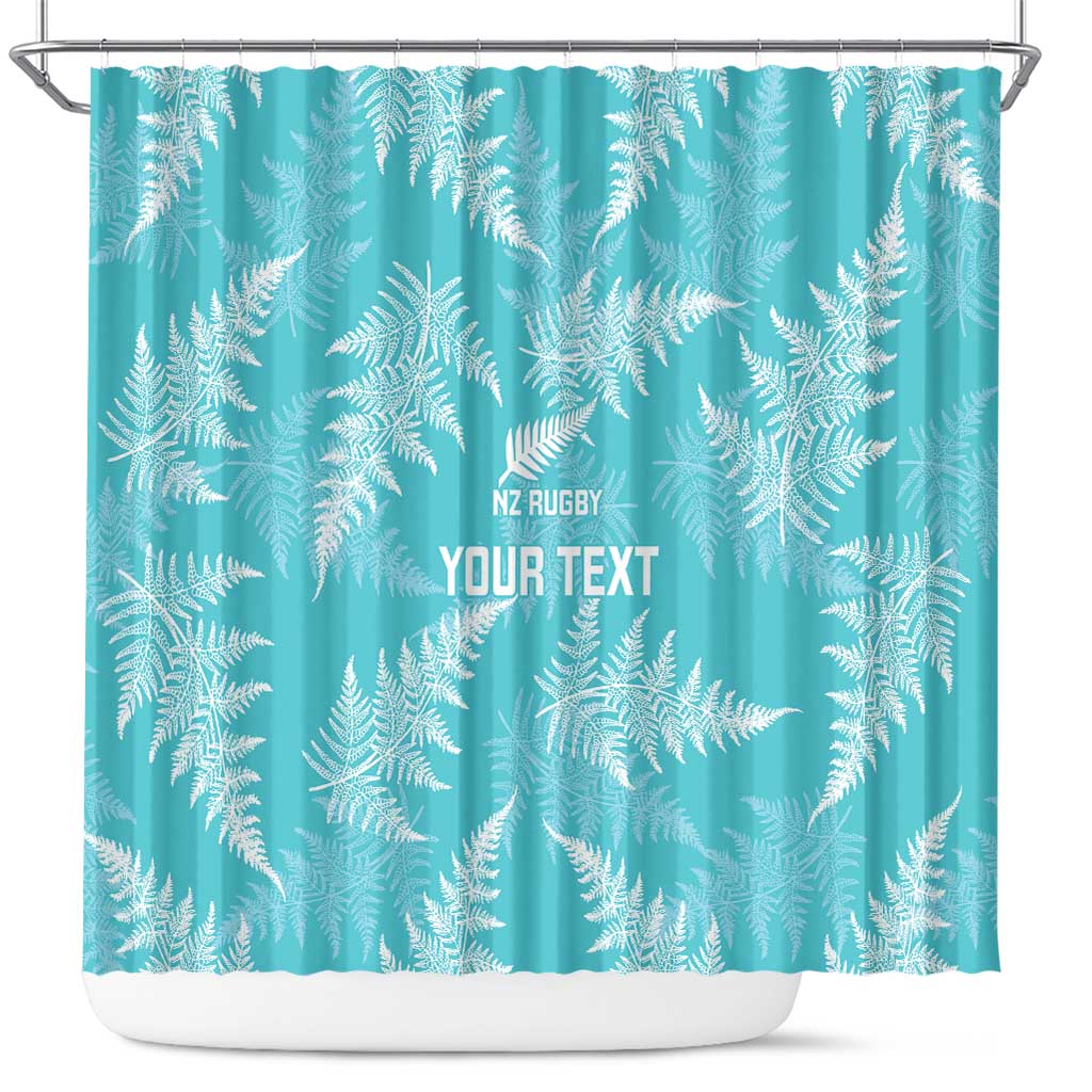 New Zealand Silver Fern Rugby Custom Shower Curtain Go Aotearoa Champions Turquoise Version LT14 Turquoise - Polynesian Pride