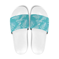 New Zealand Silver Fern Rugby Custom Slide Sandals Go Aotearoa Champions Turquoise Version - Polynesian Pride
