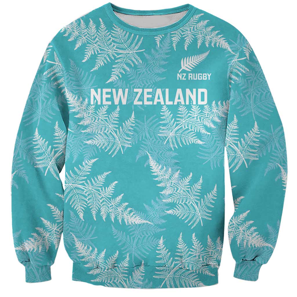 New Zealand Silver Fern Rugby Custom Sweatshirt Go Aotearoa Champions Turquoise Version LT14 Unisex Turquoise - Polynesian Pride