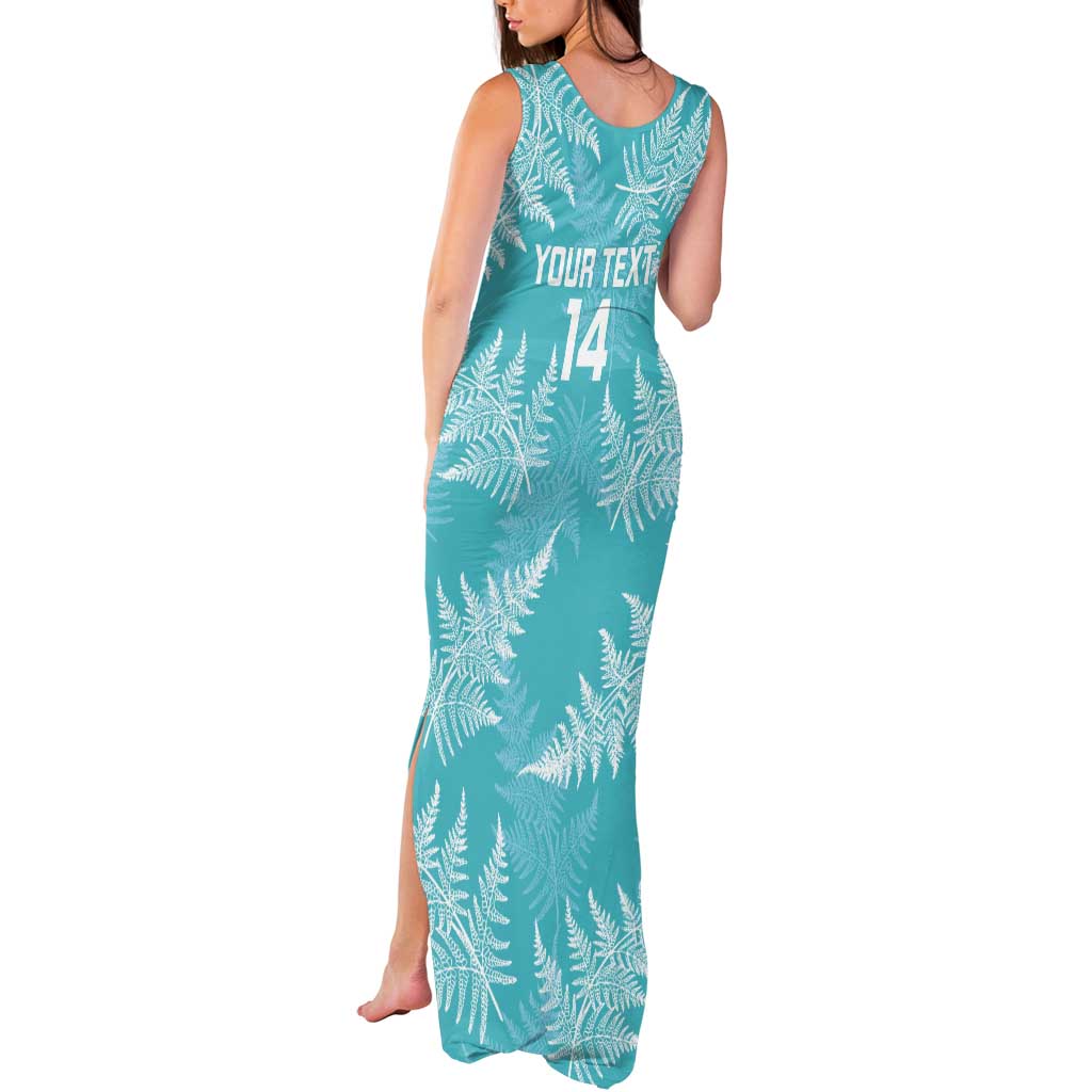 New Zealand Silver Fern Rugby Custom Tank Maxi Dress Go Aotearoa Champions Turquoise Version - Polynesian Pride