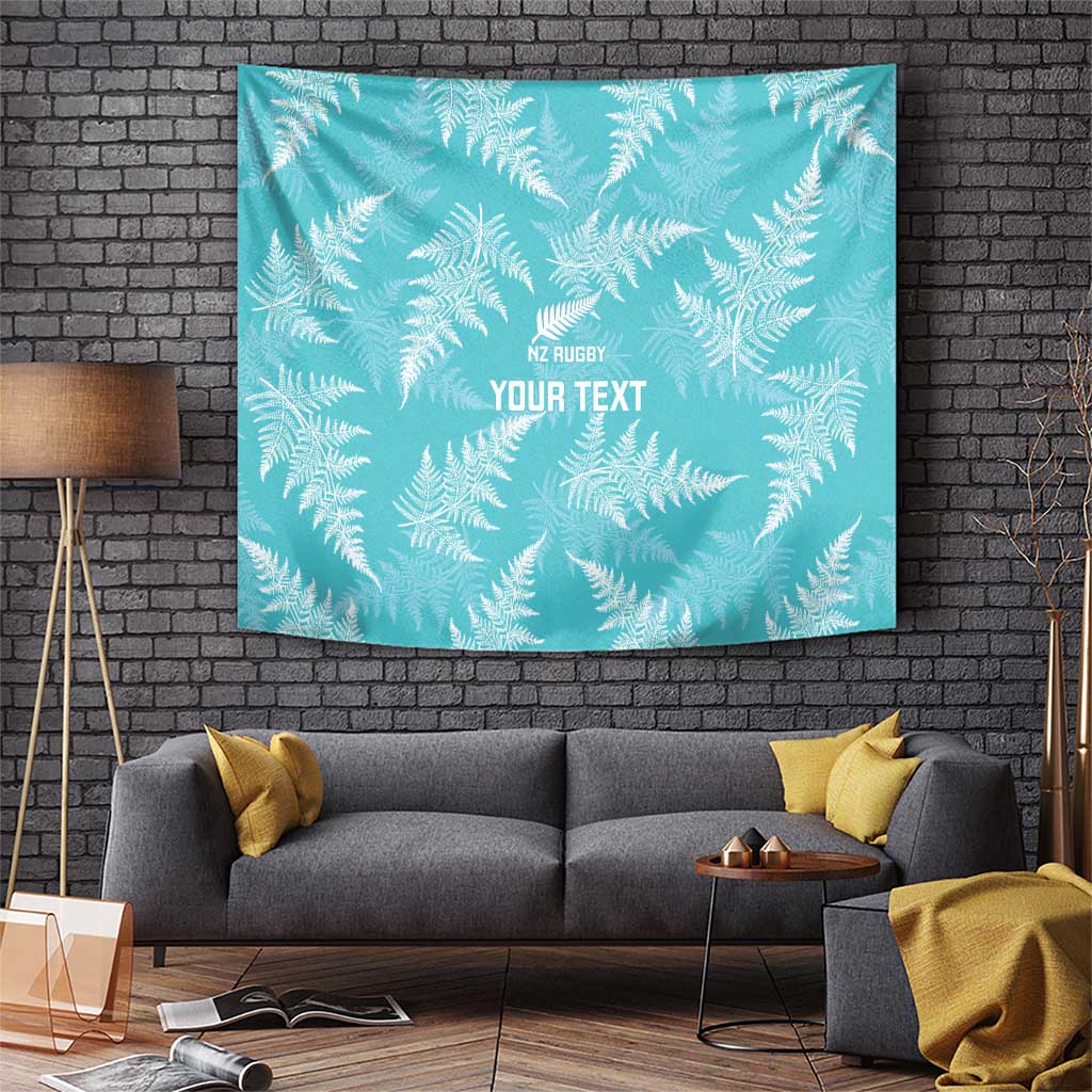 New Zealand Silver Fern Rugby Custom Tapestry Go Aotearoa Champions Turquoise Version LT14 Turquoise - Polynesian Pride