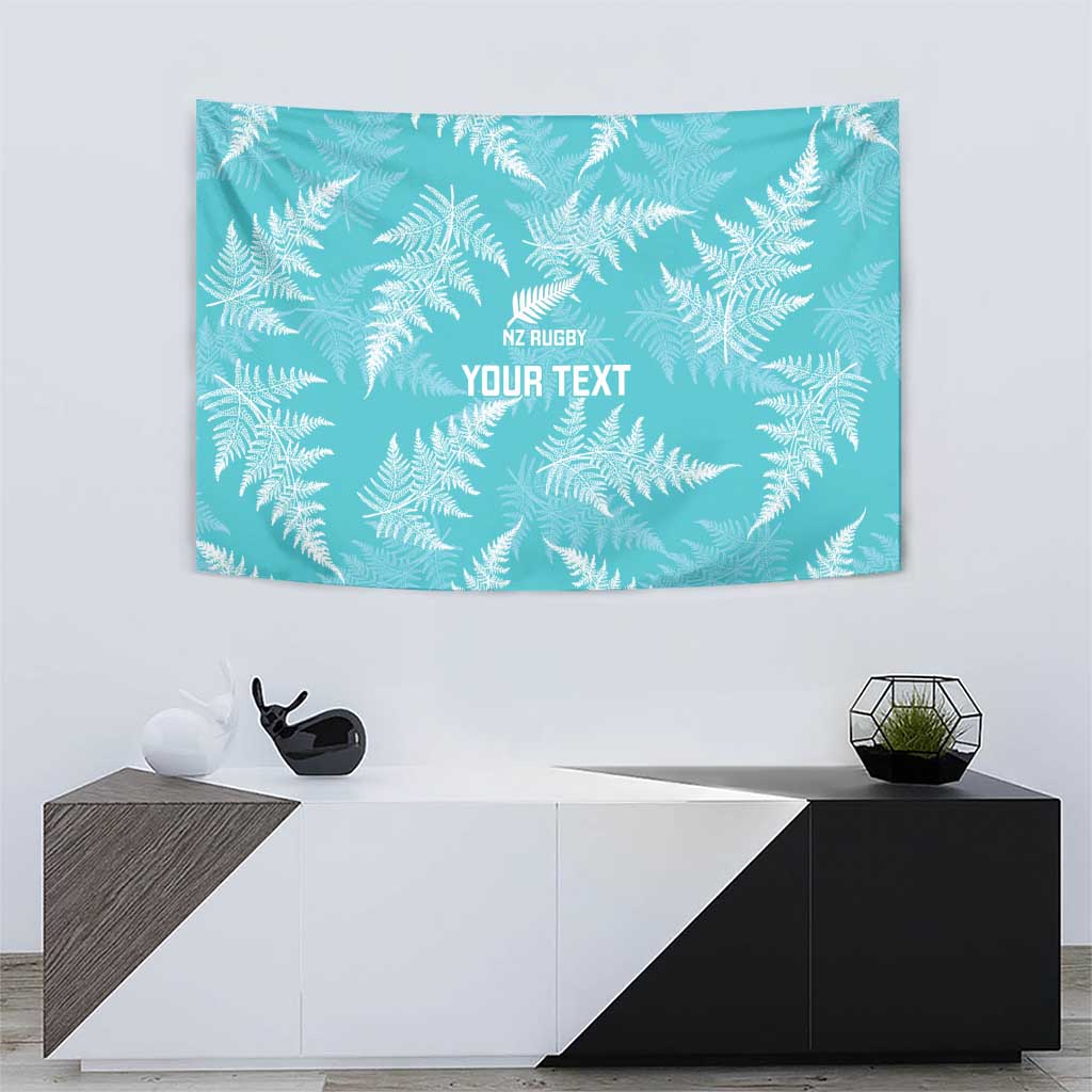 New Zealand Silver Fern Rugby Custom Tapestry Go Aotearoa Champions Turquoise Version - Polynesian Pride