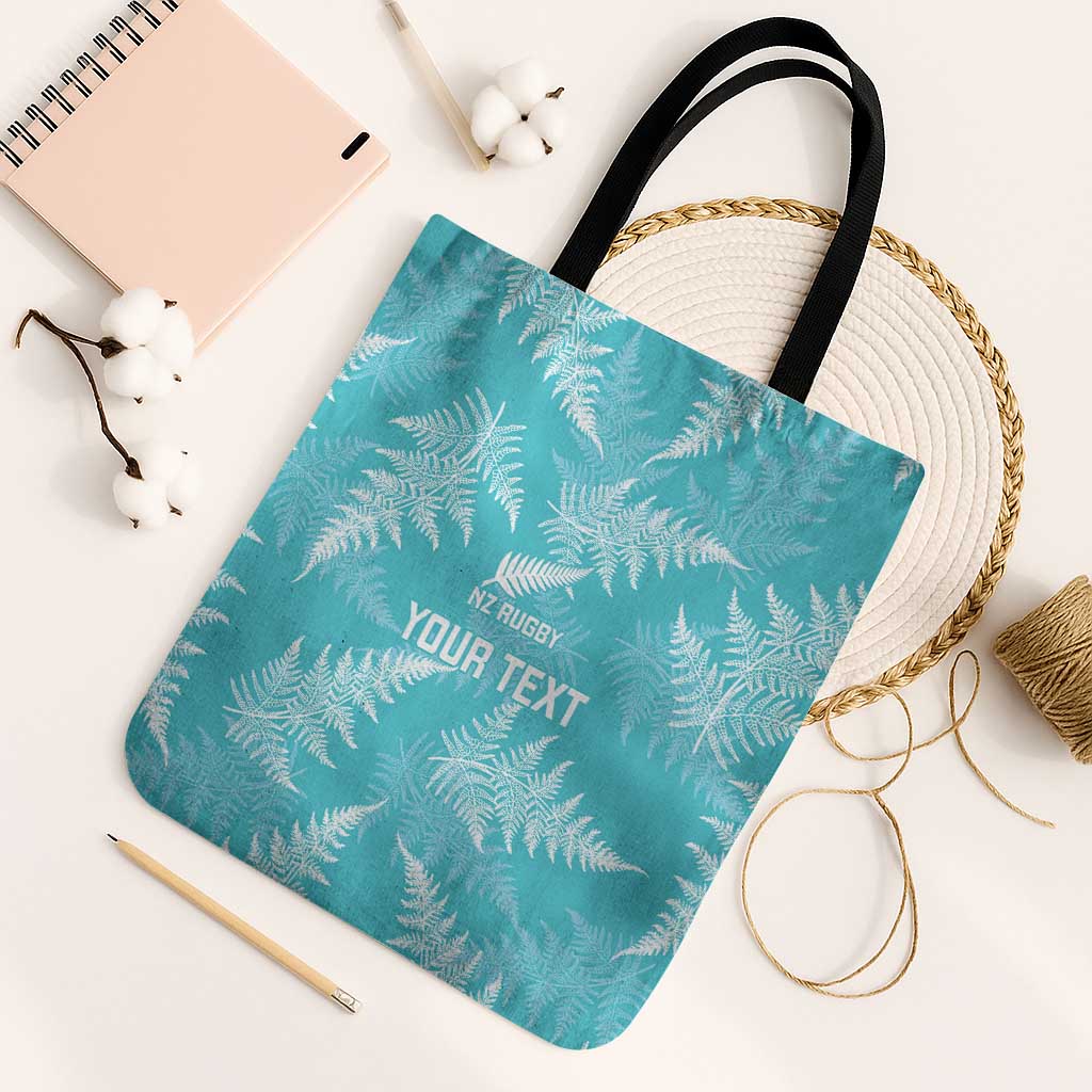 New Zealand Silver Fern Rugby Custom Tote Bag Go Aotearoa Champions Turquoise Version LT14 Black Strap One Size Turquoise - Polynesian Pride