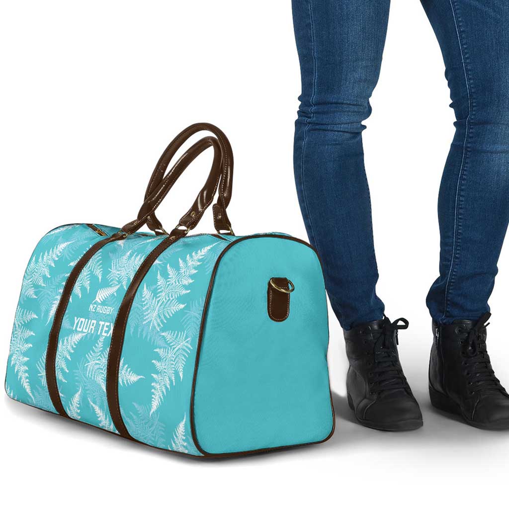 New Zealand Silver Fern Rugby Custom Travel Bag Go Aotearoa Champions Turquoise Version - Polynesian Pride